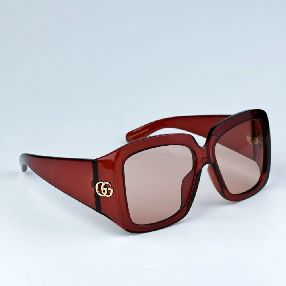 NEW Gucci GG1402SA 003 Burgundy Pink Women Square Sunglasses GG 1402SA - Picture 7 of 13